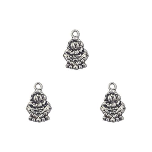 Tibetan Style Flower Pendants, antique silver color plated, DIY, nickel, lead & cadmium free, 11x17mm, Approx 100PCs/Bag, Sold By Bag