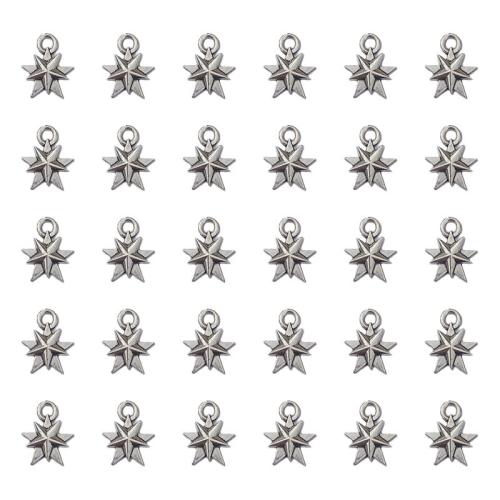 Tibetan Style Star Pendant, antique silver color plated, DIY, nickel, lead & cadmium free, 10x12mm, Approx 100PCs/Bag, Sold By Bag