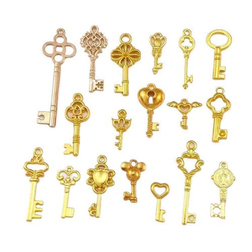 Zinklegering Key Hangers, Zinc Alloy, Sleutel, plated, DIY & verschillende grootte voor keus, meer kleuren voor de keuze, nikkel, lood en cadmium vrij, Ca 100pC's/Bag, Verkocht door Bag