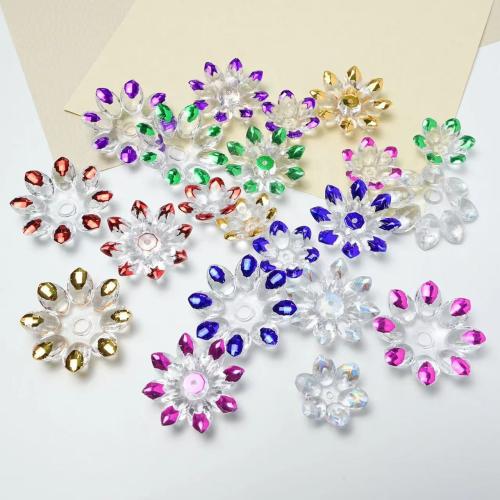 Accesorios para el cabello DIY de, Acrílico, Flor, Bricolaje & diverso tamaño para la opción & con diamantes de imitación, más colores para la opción, aproximado 100PCs/Bolsa, Vendido por Bolsa