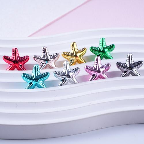 Plated Acrylic Beads, Starfish, UV plating, DIY, more colors for choice, 20x7mm, Hole:Approx 2mm, Approx 100PCs/Bag, Sold By Bag