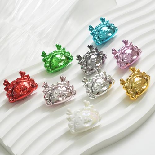 Plated Acrylic Beads, UV plating, DIY, more colors for choice, 30x24x14mm, Hole:Approx 3mm, Approx 100PCs/Bag, Sold By Bag