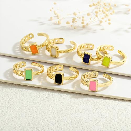 Brass Finger Ring, plated, for woman & enamel, more colors for choice, nickel, lead & cadmium free, Sold By PC