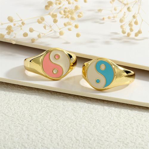 Brass Finger Ring gold color plated for woman & enamel nickel lead & cadmium free Sold By PC