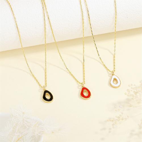 Brass Necklace with 5CM extender chain gold color plated for woman & enamel nickel lead & cadmium free Length 45 cm Sold By PC