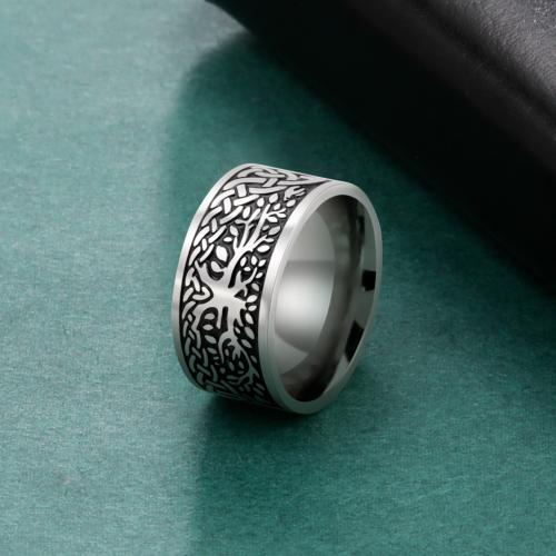 Titanium Steel Finger Ring, silver color plated, different size for choice & for man, more colors for choice, Sold By PC