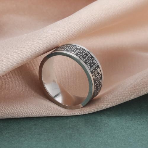 Titanium Steel Finger Ring, silver color plated, different size for choice & for man, more colors for choice, Sold By PC