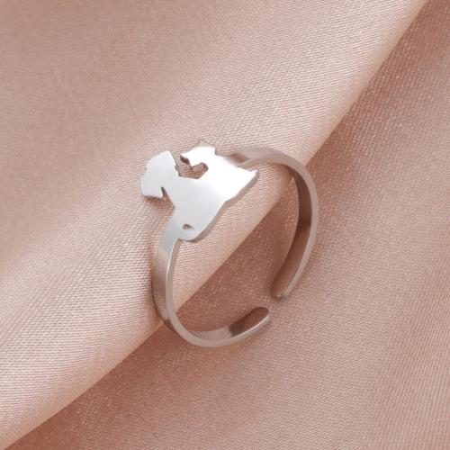 Titanium Steel Finger Ring, plated, Adjustable & for woman, more colors for choice, 17x10mm, Sold By PC