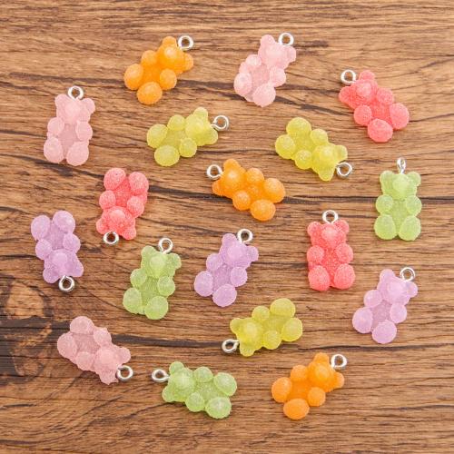 Resin Pendant, Bear, DIY, more colors for choice, nickel, lead & cadmium free, 17x10mm, 100PC/Bag, Sold By Bag