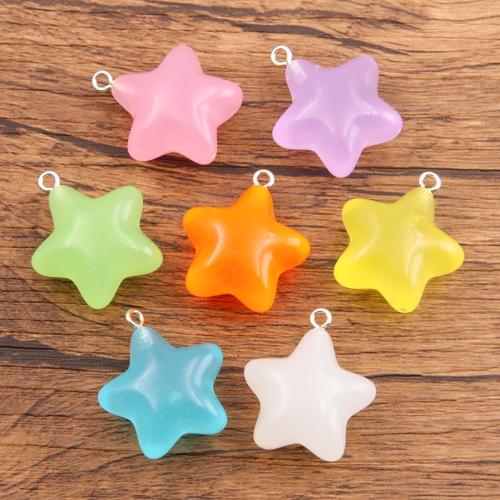 Resin Pendant, Star, DIY & luminated, more colors for choice, nickel, lead & cadmium free, 100PCs/Bag, Sold By Bag