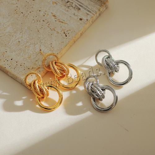 Boucles d'oreilles pendantes en laiton, Placage, bijoux de mode, plus de couleurs à choisir, protéger l'environnement, sans nickel, plomb et cadmium, 20x28mm, Vendu par paire