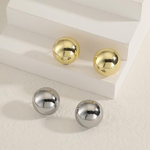 Brass Stud Earring Round plated fashion jewelry nickel lead & cadmium free Sold By Pair