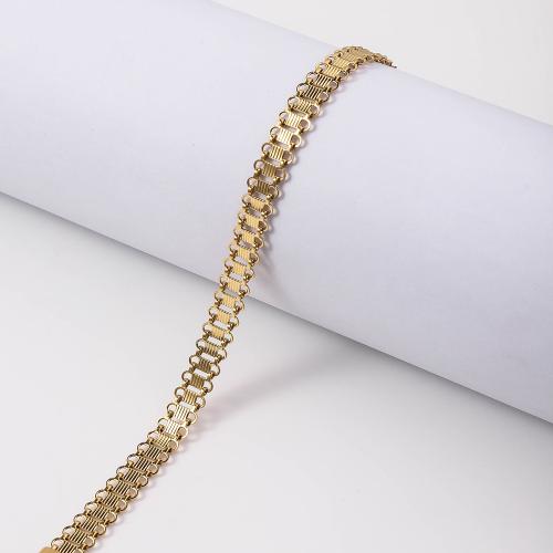 Bijoux bracelet en acier inoxydable, Acier inoxydable 304, avec 5cm chaînes de rallonge, Placage de couleur d'or, bijoux de mode, doré, 7mm, Longueur:18 cm, Vendu par PC