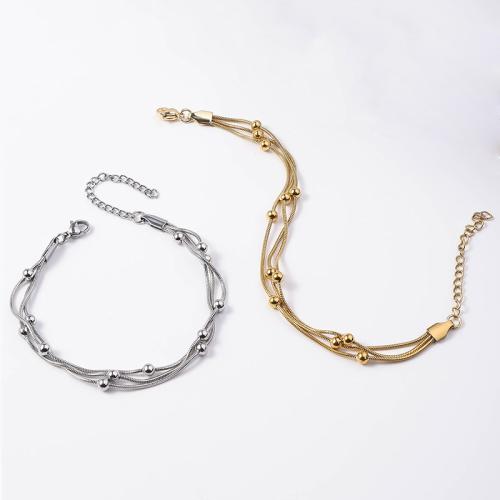 Stainless Steel Jewelry Bracelet 304 Stainless Steel with 5cm extender chain plated fashion jewelry Length 18 cm Sold By PC