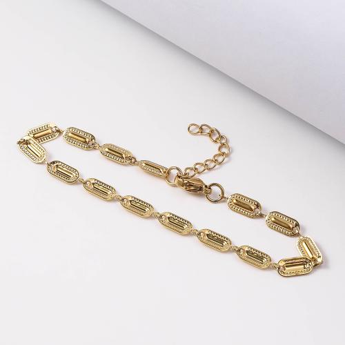 Stainless Steel Jewelry Bracelet, 304 Stainless Steel, gold color plated, fashion jewelry, golden, 4.50mm, Length:18 cm, Sold By PC