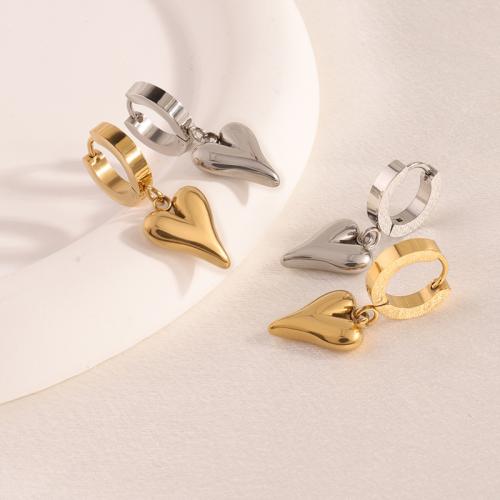 Stainless Steel Drop Earring 304 Stainless Steel Heart plated fashion jewelry Sold By Pair