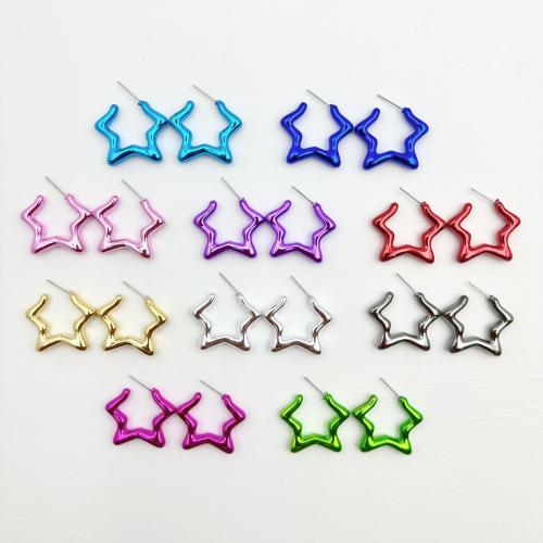 Acrylic Jewelry Earring, Star, UV plating, fashion jewelry & for woman, more colors for choice, 24x29mm, Sold By Pair