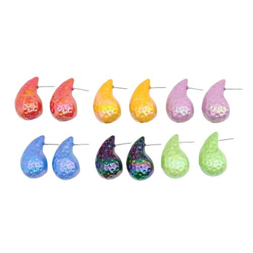 Acrylic Jewelry Earring, Teardrop, UV plating, fashion jewelry & for woman, more colors for choice, 33x20mm, Sold By Pair