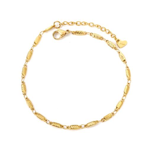 Anklet ze stali nierdzewnej, Stal nierdzewna 304, ze 5cm przedłużeniami łańcuszka, biżuteria moda & dla kobiety, złoto, długość 23 cm, sprzedane przez PC