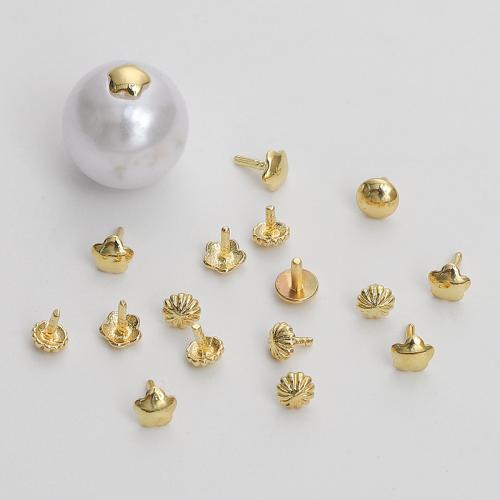 Mässing Bead Cap, plated, DIY & olika stilar för val, gyllene, 10PC/Lot, Säljs av Lot