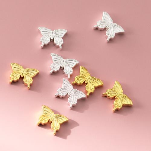 Spacer Beads Jewelry, 925 Sterling Silver, Butterfly, DIY, more colors for choice, 14.50x10.50x3.50mm, Hole:Approx 1.4mm, Sold By PC