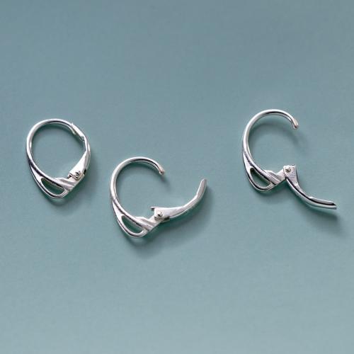 Composant boucle d'oreille tombante en argent sterling 925, DIY, couleur originale, 17x11x7.50mm, Vendu par paire