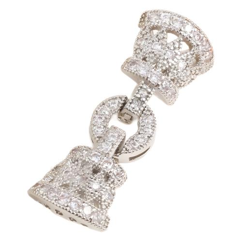 Brass Jewelry Clasps plated DIY & micro pave cubic zirconia Sold By PC