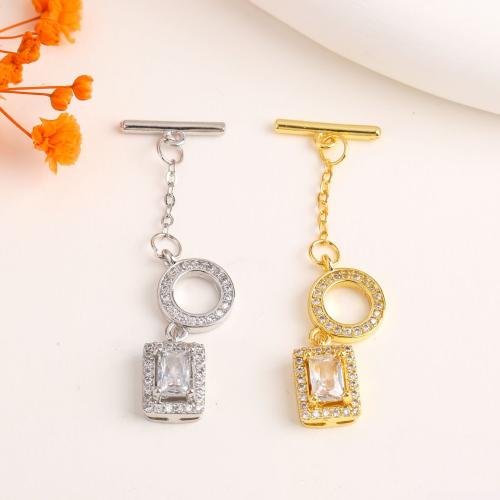 Brass Toggle Clasp plated DIY & micro pave cubic zirconia Sold By PC