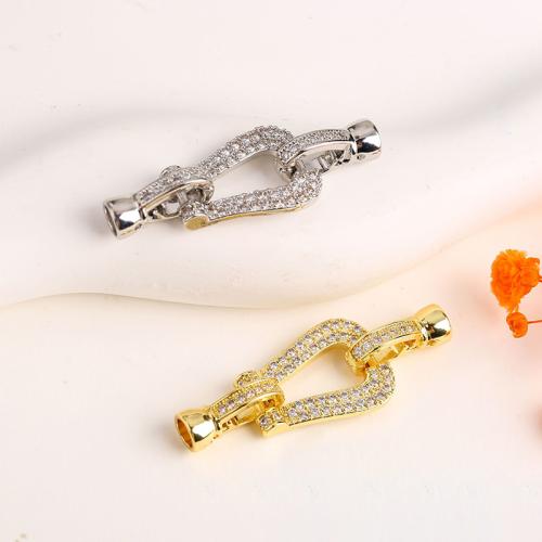 Brass Jewelry Clasps plated DIY & micro pave cubic zirconia Sold By PC