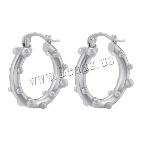 Acier inoxydable Levier Retour Earring, Acier inoxydable 304, avec perle de plastique, Placage, styles différents pour le choix & pavé de micro zircon & pour femme, plus de couleurs à choisir, Vendu par paire