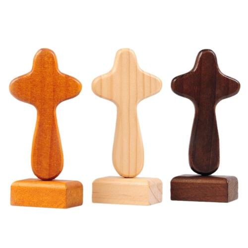 Fashion Decoration, Pine, for home and office, more colors for choice, The cross measures 10.4x6x1.5cm and the base measures 5x3x2CM, Sold By PC