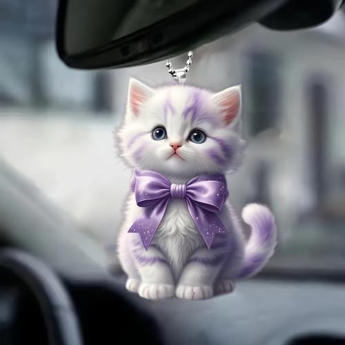 Hanging Ornaments Acrylic Cat for home and office mixed colors Sold By PC