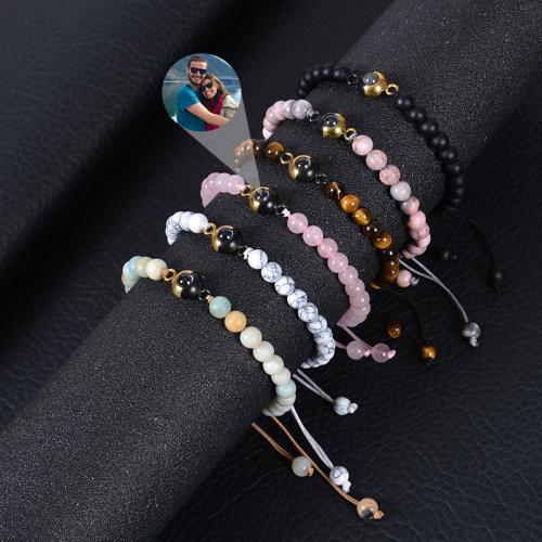 Pulseiras de pedras preciosas, misto de pedras semi-preciosas, with fio elástico, materiais diferentes para a escolha & unissex & Personalizado, Mais cores pare escolha, vendido por PC