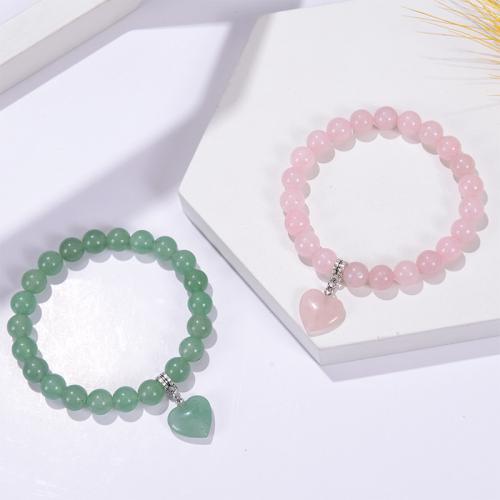 Pulseras de piedras preciosas, con Hilo elástico, diferentes materiales para la opción & diferentes patrones para la opción & para mujer, más colores para la opción, Vendido por UD