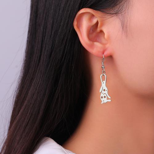 Boucle d'oreille goutte inox, Acier inoxydable 304, Placage, pour femme & creux, plus de couleurs à choisir, Vendu par paire