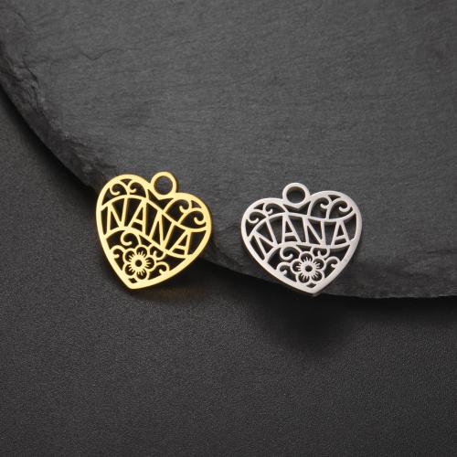 Stainless Steel Heart Pendants, 304 Stainless Steel, plated, DIY, more colors for choice, Sold By PC