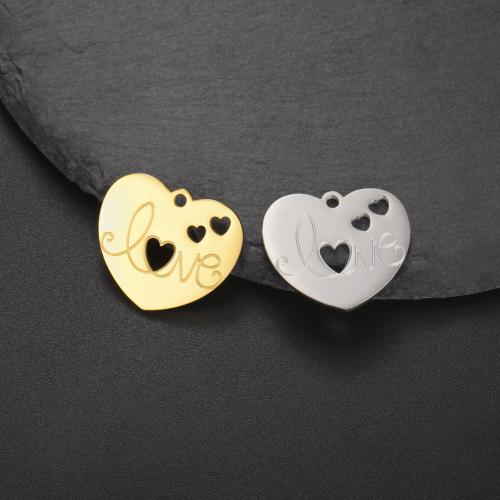 Stainless Steel Heart Pendants, 304 Stainless Steel, plated, DIY, more colors for choice, Sold By PC