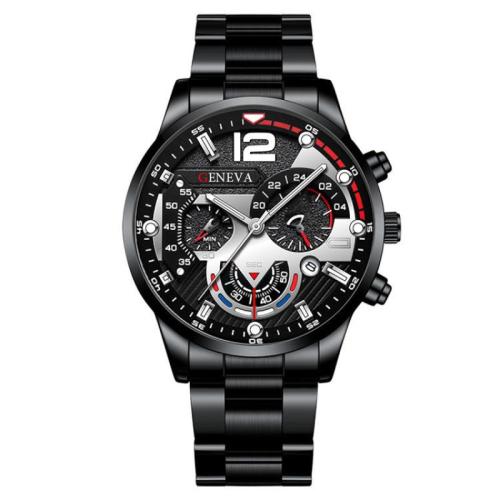 alliage de zinc bracelet de montre, avec verre & Acier inoxydable 304, Rond, Placage, mouvement chinoise & styles différents pour le choix & pour homme, Longueur:Environ 18-21 cm, Vendu par PC