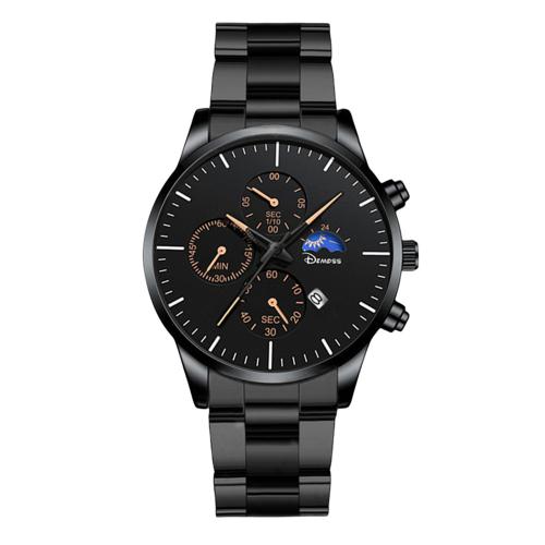 alliage de zinc bracelet de montre, avec cuir PU & verre & Acier inoxydable 304, Rond, Placage, mouvement chinoise & avec un seul calendrier & styles différents pour le choix & pour homme, Longueur:Environ 22 cm, Vendu par PC