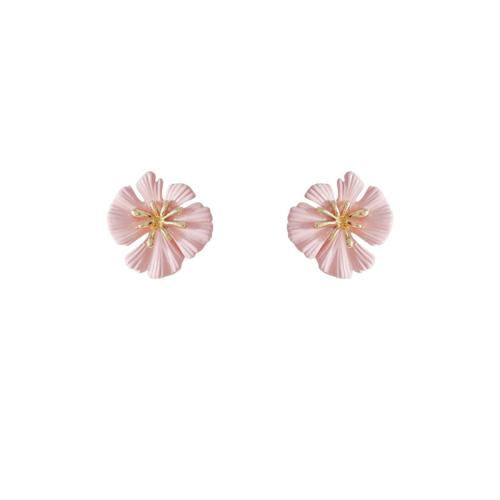 Tibetan Style Stud Earring, Flower, stoving varnish, fashion jewelry & for woman, more colors for choice, 20mm, Sold By Pair