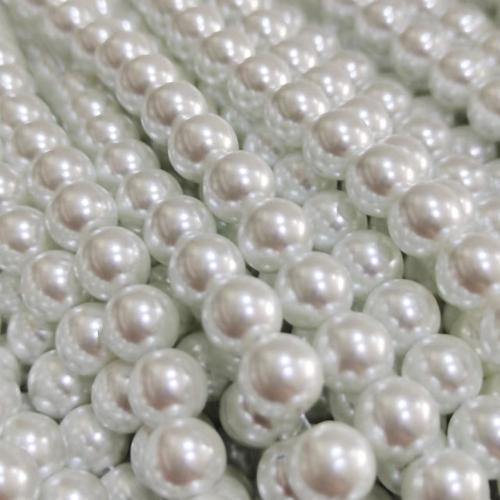 Glass Pearl Beads, Round, different size for choice, white, Sold By Strand