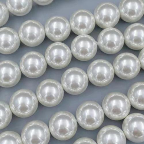 Glass Pearl Beads Round white Sold By Strand