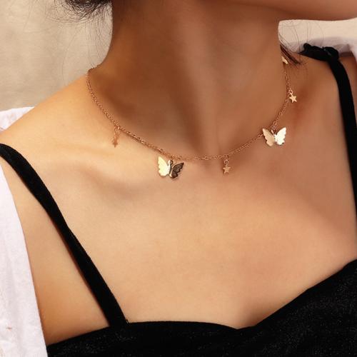 Fashion Choker Necklace, Iron, fashion jewelry & for woman, golden, Length:Approx 35 cm, Sold By PC