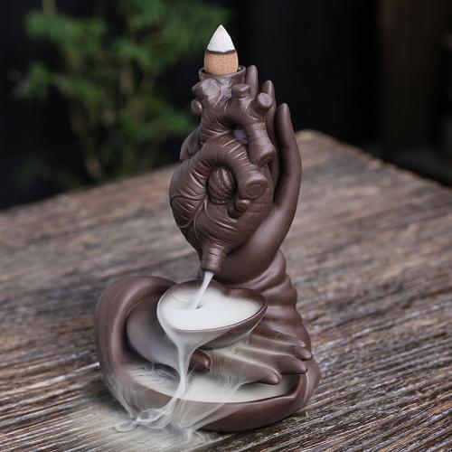 Backflow Incense Burner Purple Clay half handmade for home and office & durable Sold By PC