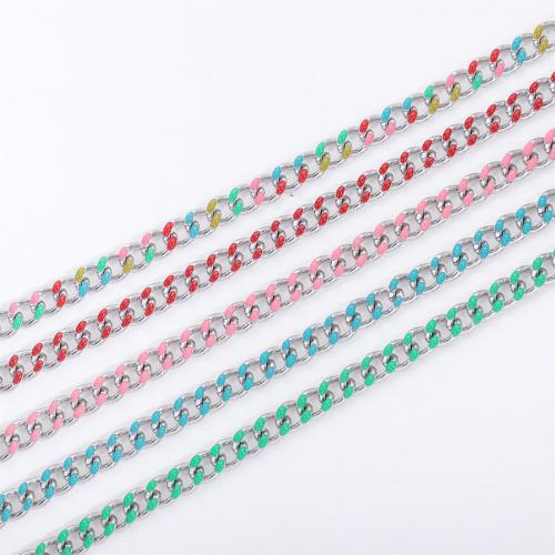 Stainless Steel Jewelry Chain, 304 Stainless Steel, DIY & enamel, more colors for choice, 7mm, Sold By m