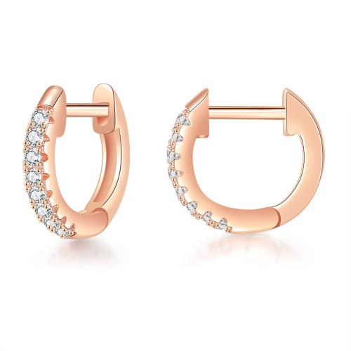 Boucles d'oreilles en laiton zircon cubique pavent, bijoux de mode & pavé de micro zircon & pour femme, plus de couleurs à choisir, 13x2mm, Vendu par paire