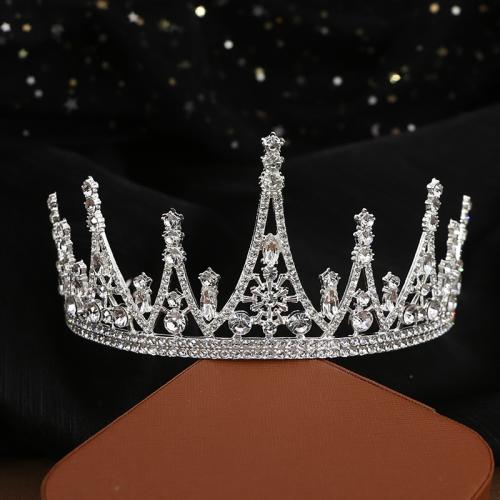 Tiara's, Zinc Alloy, mode sieraden & voor vrouw & met strass, zilver, Verkocht door PC