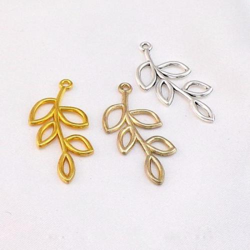 Tibetan Style Leaf Pendants, plated, DIY, more colors for choice, nickel, lead & cadmium free, 41x19x1.50mm, Approx 100PCs/Bag, Sold By Bag