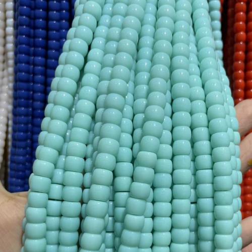 Fashion Glass Beads, Flat Round, DIY, more colors for choice, 6x8mm, Length:Approx 38 cm, 10Strands/Bag, Sold By Bag