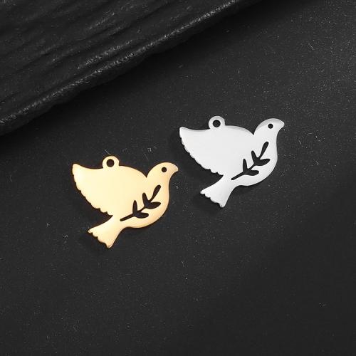 Stainless Steel Animal Pendants 304 Stainless Steel Dove Vacuum Ion Plating DIY Sold By PC